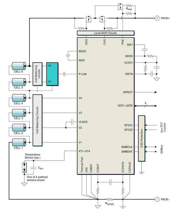 Muti-cells PCB Management Circuit