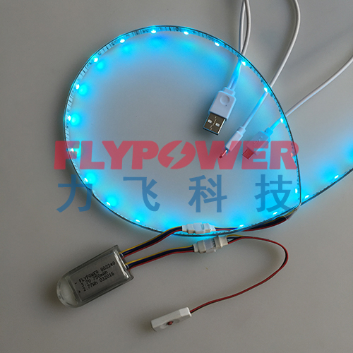 3.7V 750mAh Lithium ion polymer luminous shoe battery pack